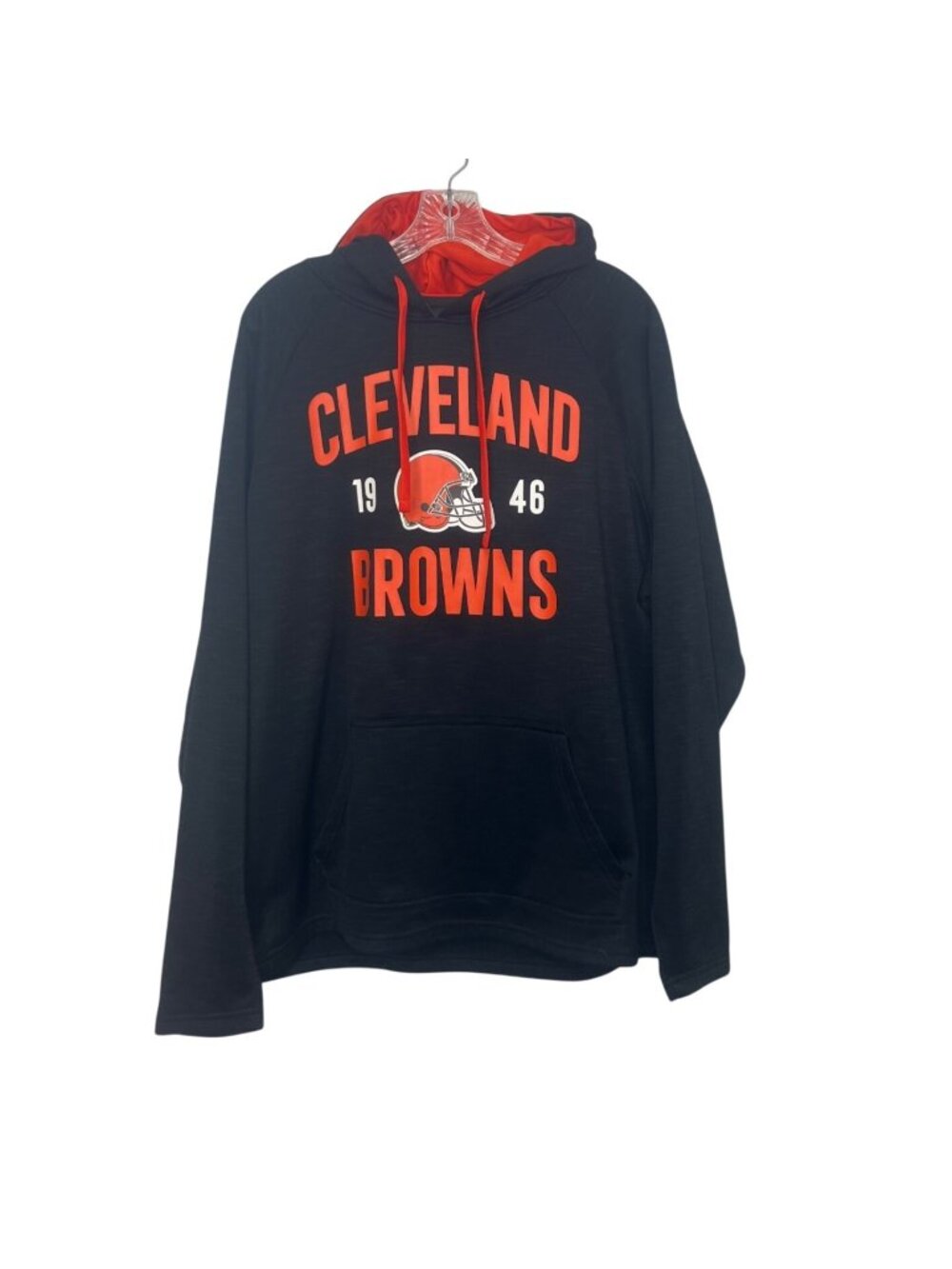 Cleveland Browns NFL Team Apparel Mens Hoodie Large Black Orange Fanwear